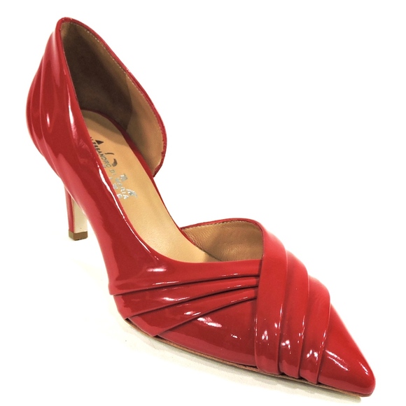 WOMEN'S RED LEATHER PAMPS - Picture 4 of 8